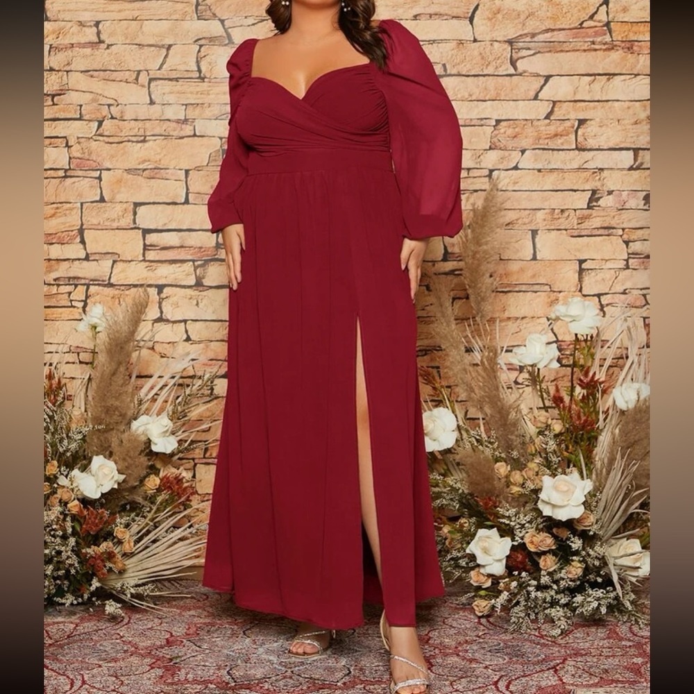 Plus size sweetheart neck party formal dress - Picture 15 of 16